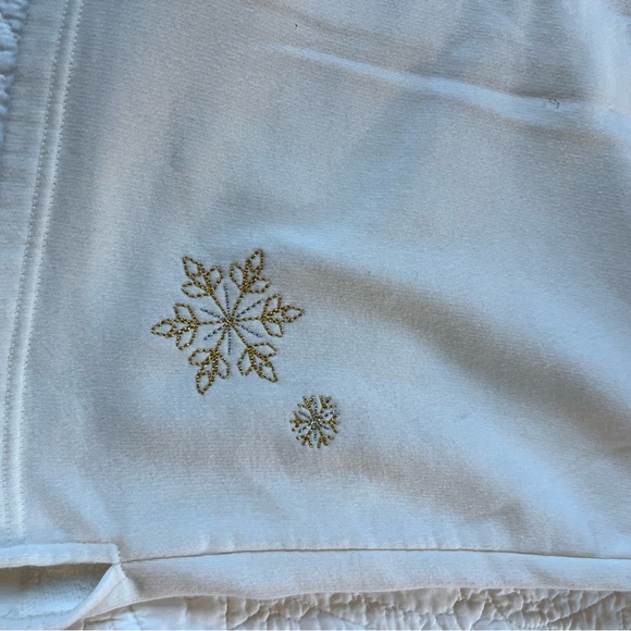 Breckenridge Woman’s L Sweatshirt Cardingan Pearl Snap Winter White Snowmen - Picture 12 of 13
